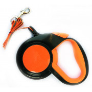 Поводок-рулетка для выгула собак весом до 20 кг. Длина - 5 м. Оранжевый