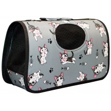 Сумка-переноска  для животных "Коты" Серая