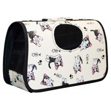 Сумка-переноска  для животных "Коты" Бежевая