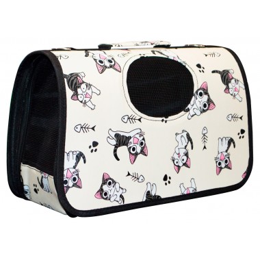 Сумка-переноска  для животных "Коты" Бежевая