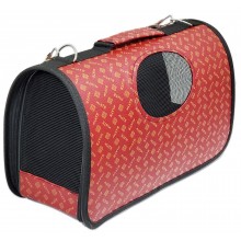 Сумка-переноска  для животных красная "Буквы"