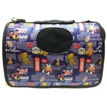 Сумка-переноска для собак и котов  "Мишка в Англии синяя"